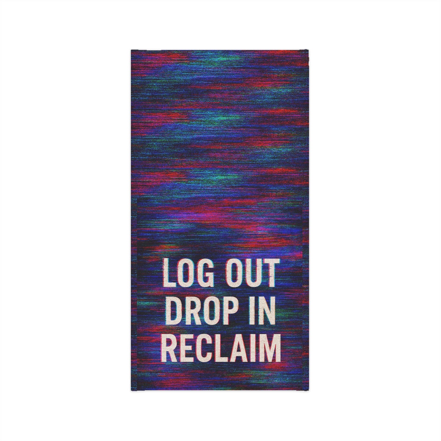 Colorful Lightweight Neck Gaiter - Perfect for Outdoor Adventures, Hiking, Festivals, and Everyday Use - 'Log Out Drop In Reclaim' Design